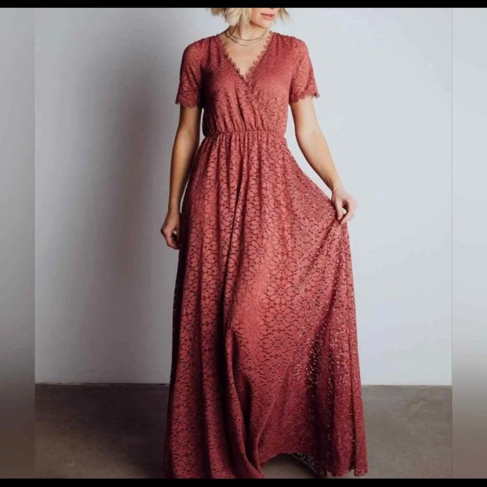 Baltic Born Venice Lace Maxi Dress Berry Small